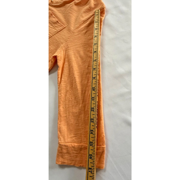 Woman's Coral Slub Cotton 3/4 Quarter Sleeve Chicos Top Small (Chicos Size 0) - Picture 7 of 7